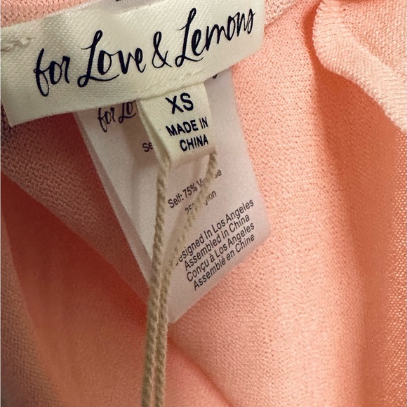 For Love and Lemons Pink Sadie Turtleneck Ruched Sleeve Top XS NEW NWT - Picture 4 of 4